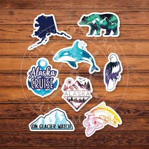 Alaska Cruise Vinyl Sticker Set