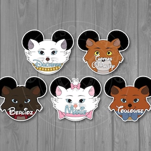 Disney Cruise Door Magnet - The Aristocats Inspired Duchess / Marie / Thomas O&#39;Malley / Toulouse / Berlioz