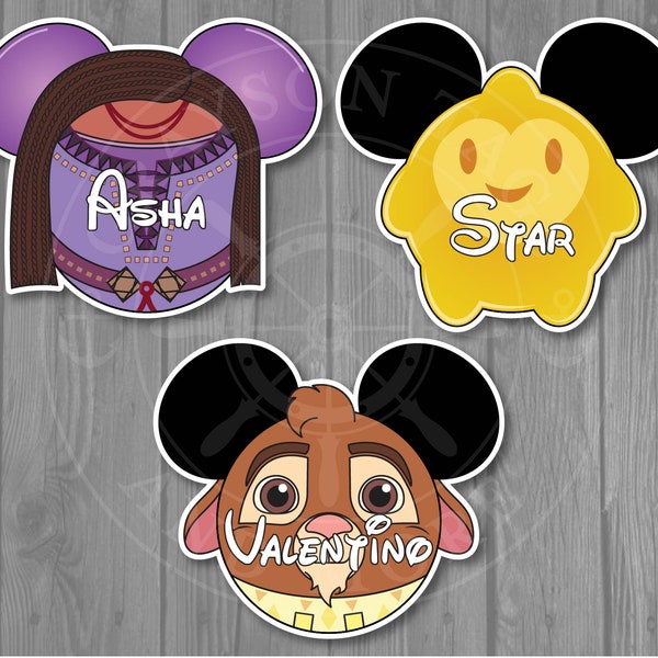 Disney Cruise Door Magnet - Wish Inspired Magnets - Asha | Star | Valentino