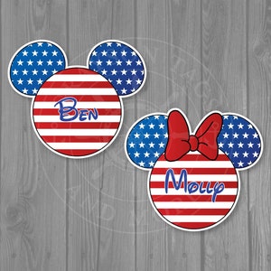 Patriotic Flag Mickey or Minnie Head (2 sizes to choose from)