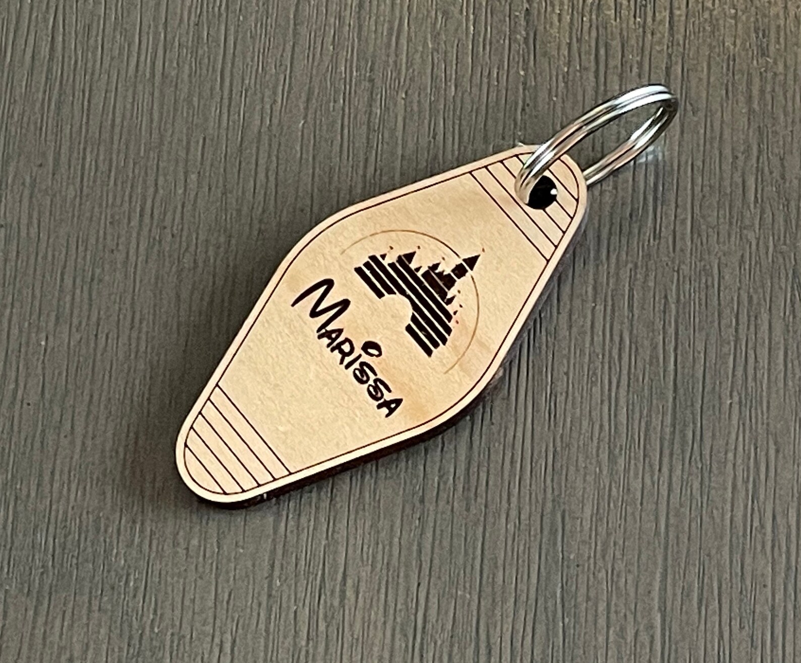 Disney Inspired Hotel Theme Wood Keychain Etsy