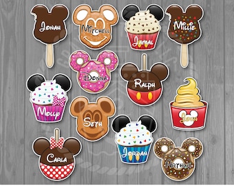 Disney Cruise Door Snack Custom Magnet Mickey Bar | Dole Whip | Cupcake | Pretzel | Waffle | Donut | Candy Apple (2 sizes to choose from)
