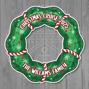 Cruise Door Christmas Wreath Stateroom Magnet - New Design!