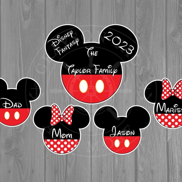 Disney Cruise Door Magnets - Extra Large Mickey Pants and Medium Mickey/Minnie Pants/Dress Magnet Set