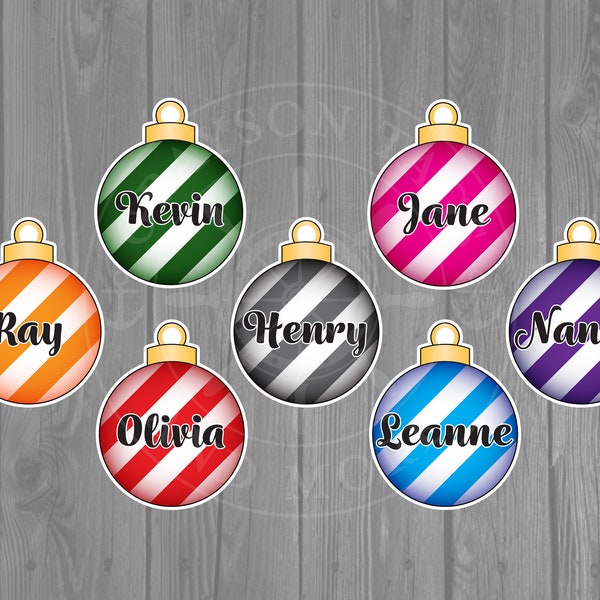 Personalized Stripe Christmas Ornaments Magnets for Cruise Doors - Generic