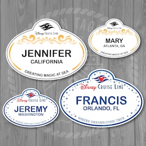 Small or Medium Size Individual Disney Cruise Name Tag Magnet (Old and New Versions Available)