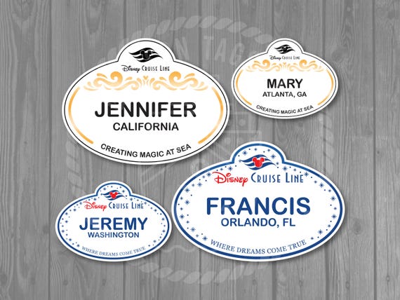 Personalized Small or Medium Size Individual Disney Cruise Name