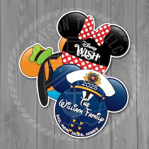 Disney Cruise Door Magnet - Stacked Mickey, Minnie and Goofy Door (2 Sizes to choose from)