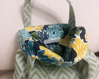 Handmade Upcycled Fabric Tote Bag, Recycled Upholstery Purse, Colorful Floral Lined Handbag, Small Everyday Tote, One of a Kind Gift