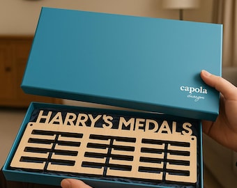 Personalised Medal Holder for Runners / Athletes | Custom Medal Display Hanger with Name | Gift for Swimming Dance Football Marathon Runner