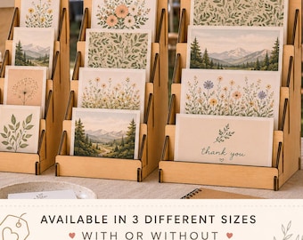 Flat Pack Wooden Display Stand Craft Fair Greeting Card Holder Postcard Rack  Flyer Holder Art Print Display Market Stall Stand