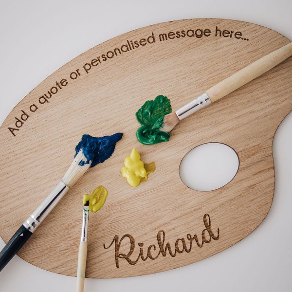 Personalised Paint Palette - Gift For Artists and Creative Teachers / Student - Wooden Eco Friendly Art Supplies - Artist Gifts