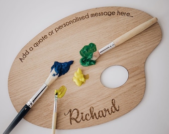 Personalised Paint Palette - Gift For Artists and Creative Teachers / Student - Wooden Eco Friendly Art Supplies - Artist Gifts