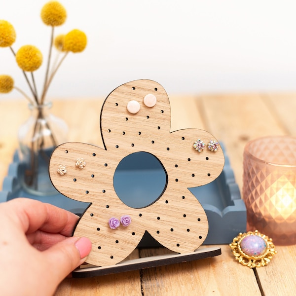Flower Stud Earring Holder: Travel Jewelry Organizer