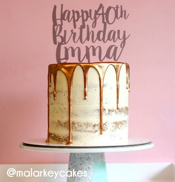 Personalised Birthday Cake Topper With Name And Age 16th 18th Etsy