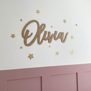 Letrero de madera personalizado con nombre para la decoración de la pared de la habitación de los niños imagen 9