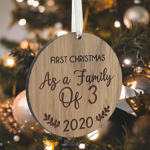 First Christmas As Grandparents Gift Decoration Tree Bauble Log Effect New Baby 