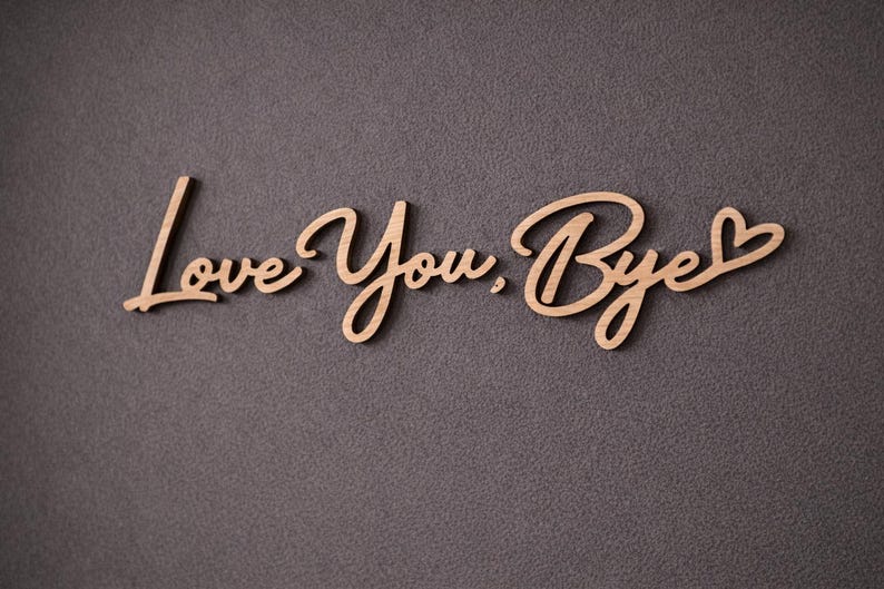 BLACK Wooden 'Love You, Bye' Sign - Above Door Hallway Sign - Natural Wood Entryway Lettering Bild 12