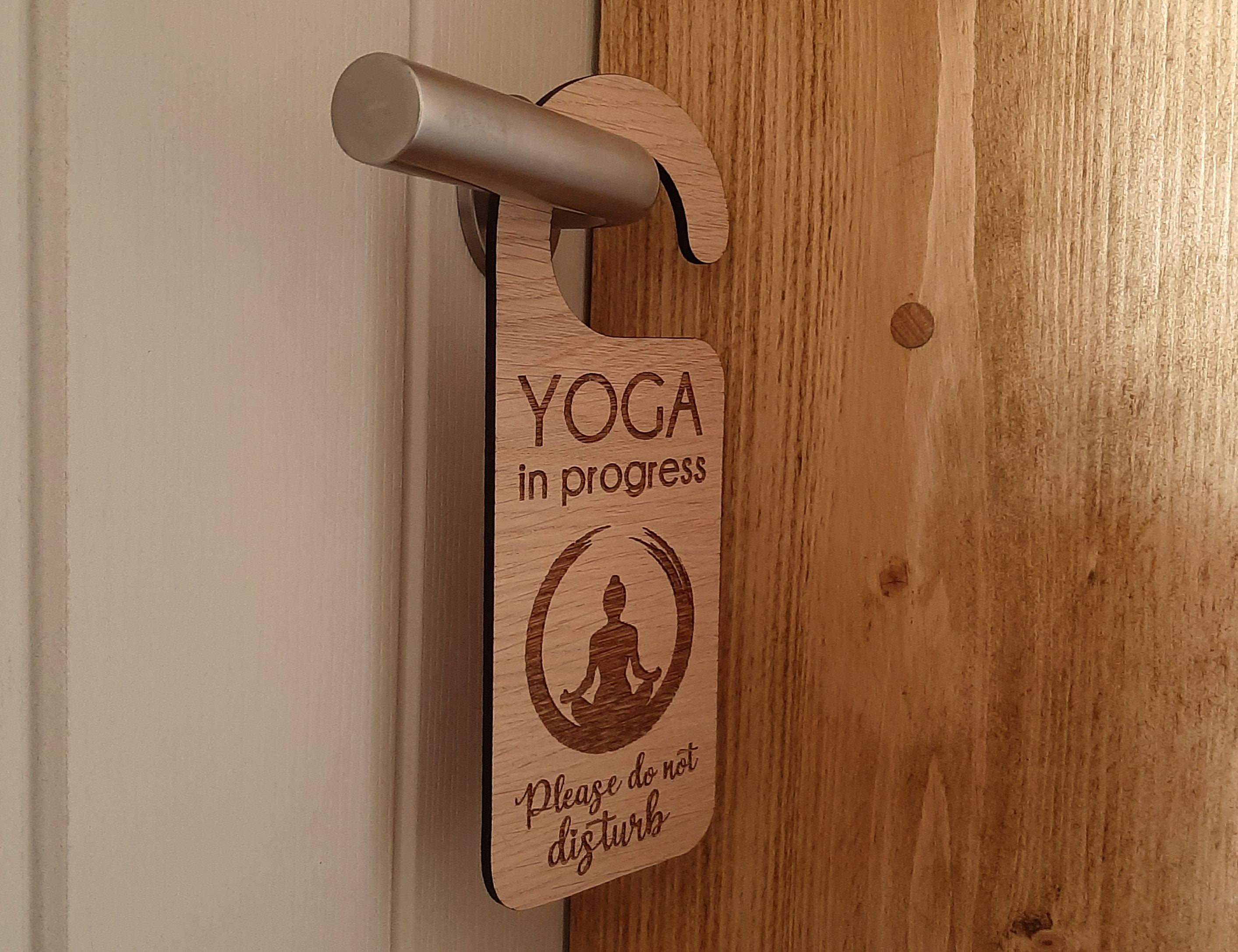 Yoga Door Hanger Yoga in Progress Do Not Disturb Meditation Etsy UK