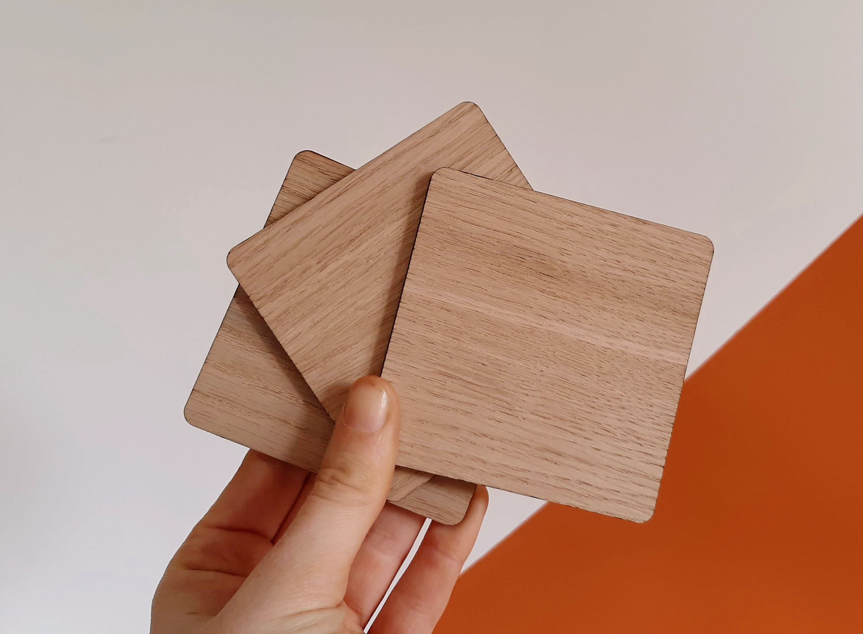 5 x Wooden coaster blanks square circle for DIY crafts Etsy