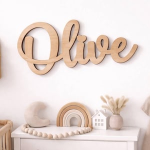 Letrero de madera personalizado con nombre para la decoración de la pared de la habitación de los niños imagen 1