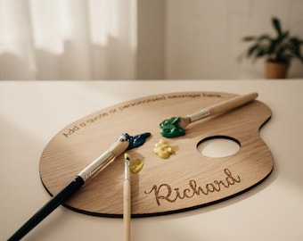 Personalised Paint Mixing Palette | Custom Wooden Gift for Artist, Art Teacher or Student