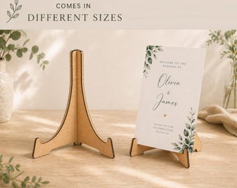 Wooden display easel | stand for signs, photos, prints & menus | table sign holder for weddings, craft fairs, cafes, home decor, guest book