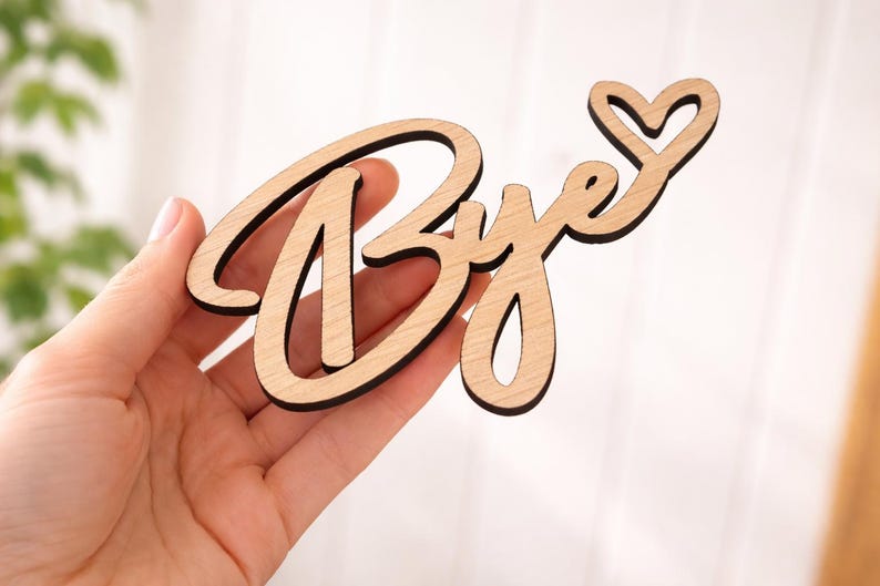 BLACK Wooden 'Love You, Bye' Sign - Above Door Hallway Sign - Natural Wood Entryway Lettering Bild 9
