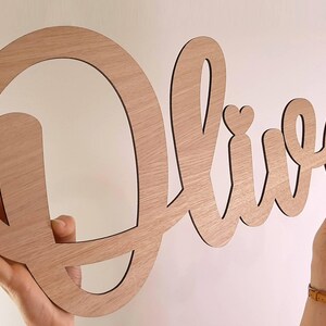 Letrero de madera personalizado con nombre para la decoración de la pared de la habitación de los niños imagen 10