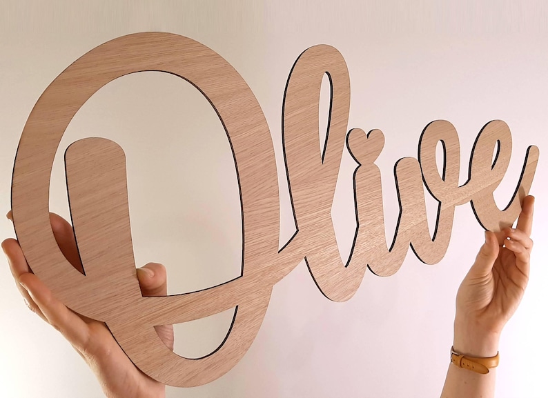 Letrero de madera personalizado con nombre para la decoración de la pared de la habitación de los niños imagen 10