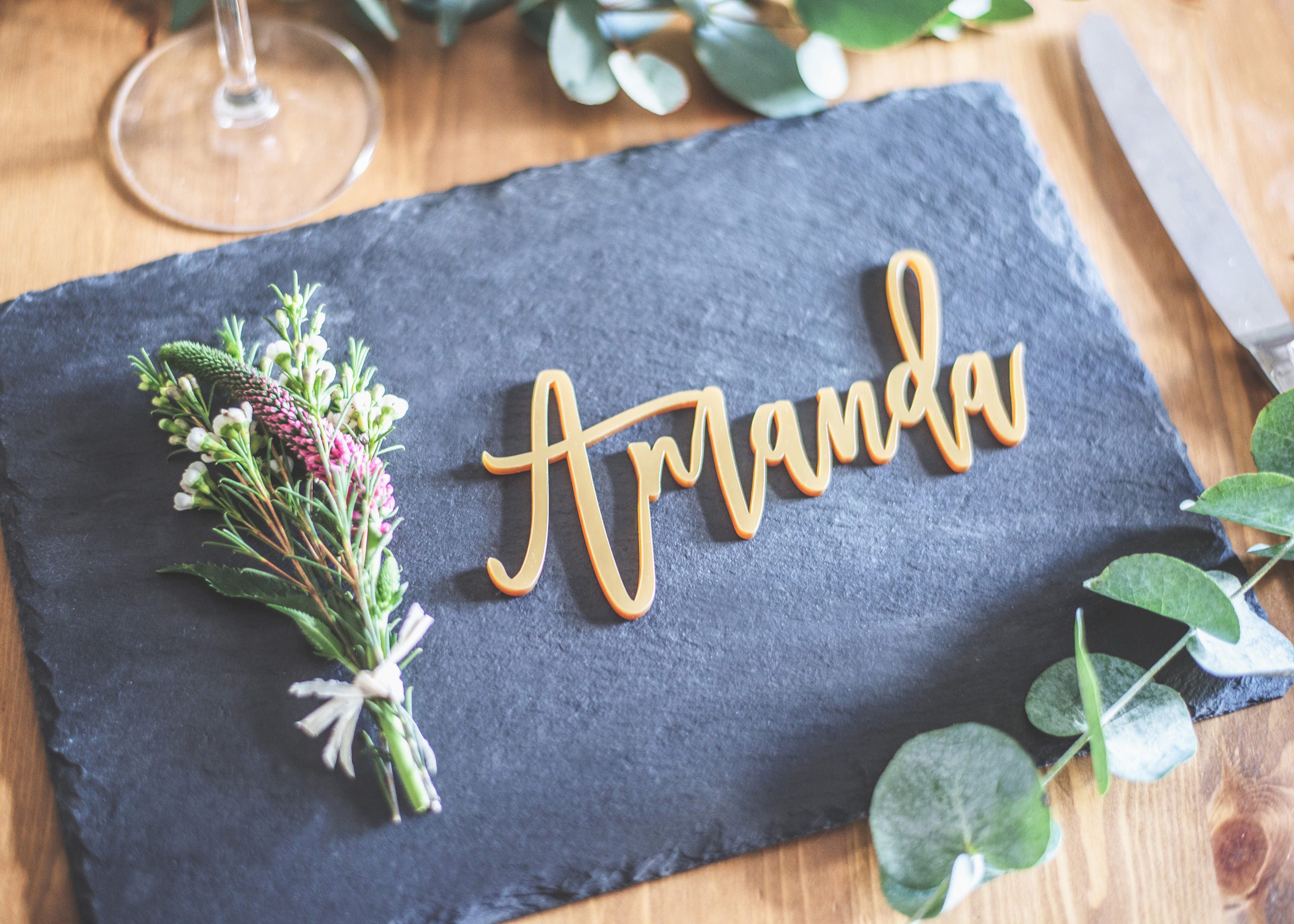 Wedding Table Place Setting Names Personalised Plate Places Etsy