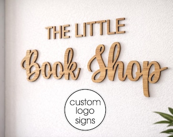 custom business logo sign | shop salon cafe office reception sign | laser cut wooden logo | small business branding