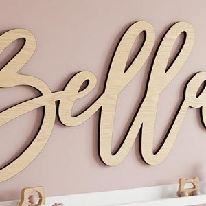 Letrero de madera personalizado con nombre para la decoración de la pared de la habitación de los niños imagen 2