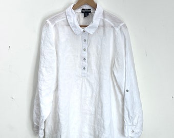 White Linen Shirt Size 1X