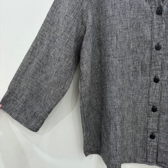 Gray Linen Blend Shirt By Hot Cotton Size XL - image 4