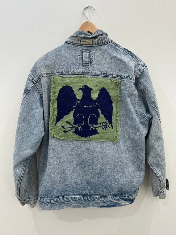 Vintage Denim Jacket with Patches Gem