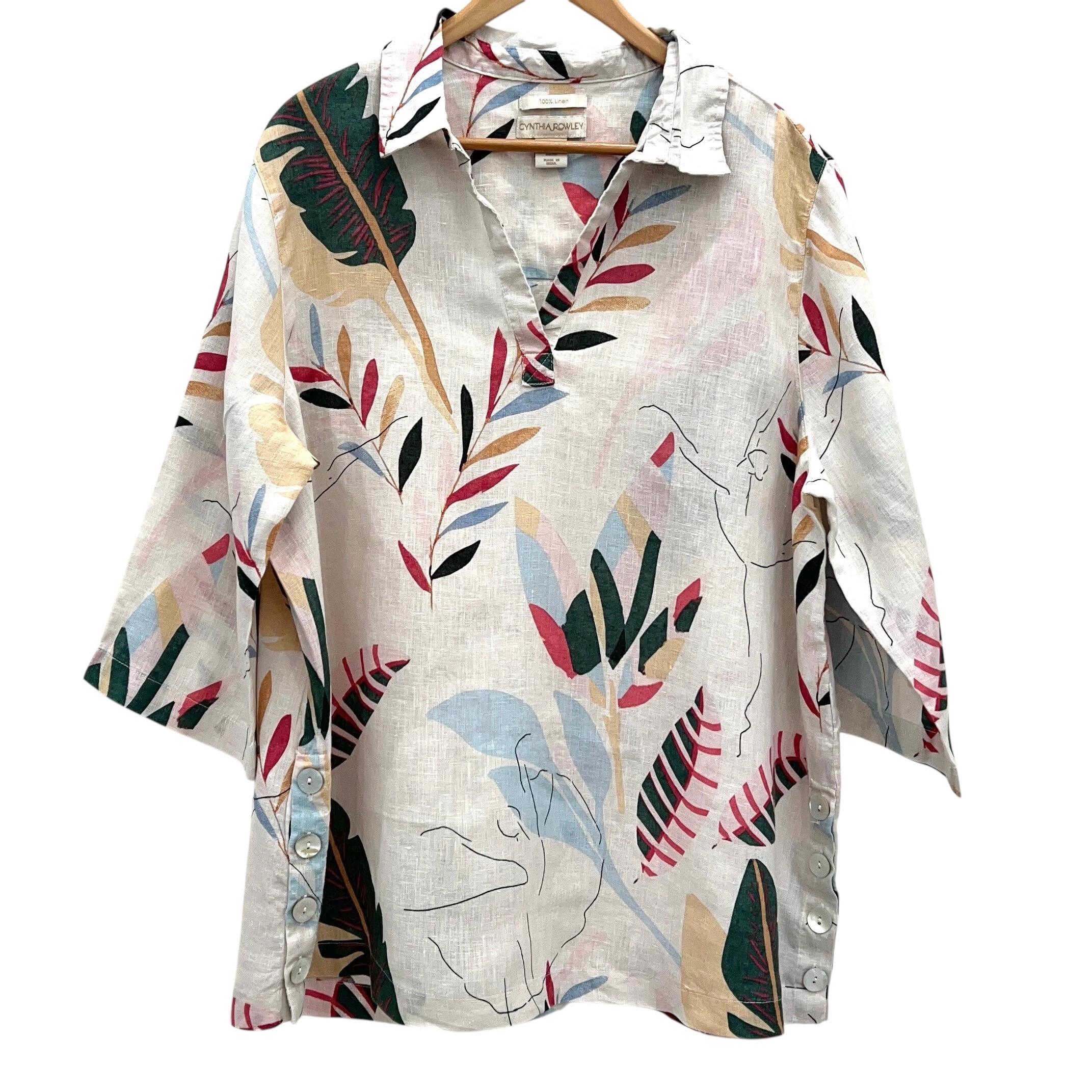 Vintage Linen Shirt by Cynthia Rowley Size 1X - Etsy