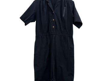 Vintage Black 1980s Shorts Romper