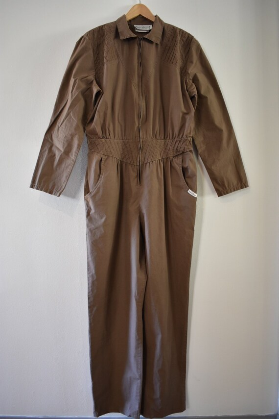 Brown 1980s jumpsuit