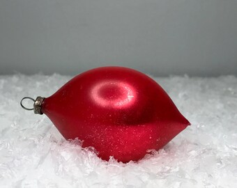 vintage red teardrop glass Christmas ornament