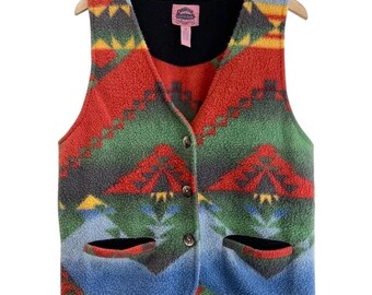 Vintage Southwest Print Fleece Vest