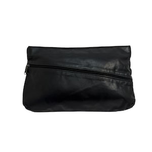 Vintage Black Leather Clutch Purse