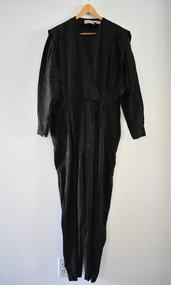 Black silk jumpsuit