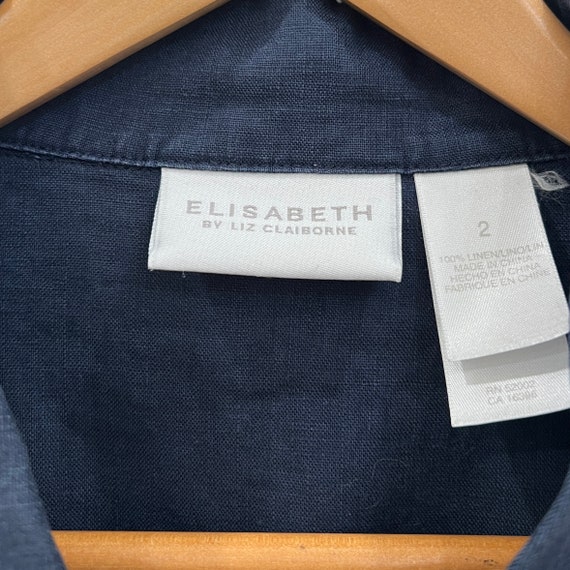 Vintage Navy Linen Shirt/Jacket by Elisabeth by L… - image 3