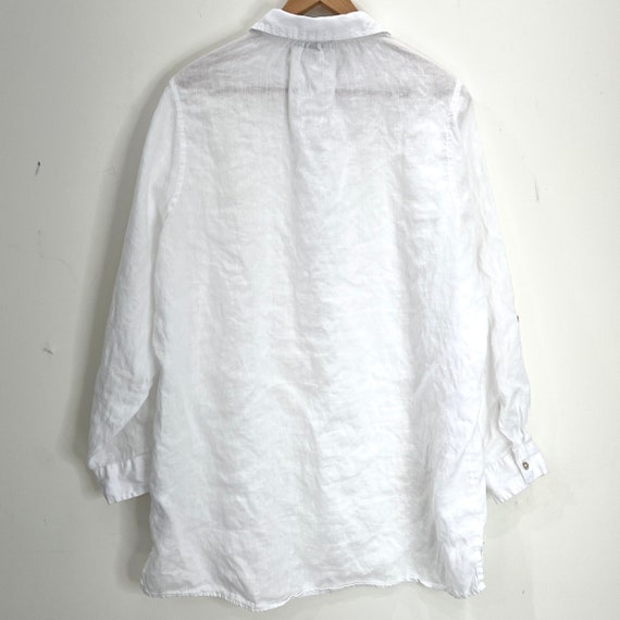 White Linen Shirt Size 1X - image 3