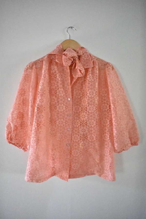 vintage pink lace blouse