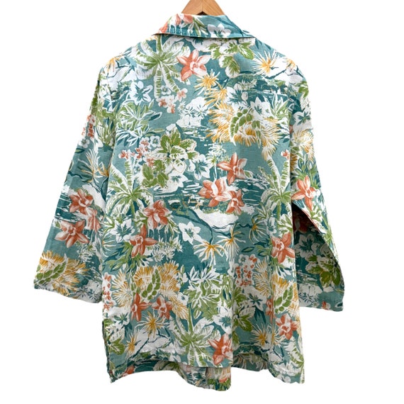 Vintage Floral Linen Top by Hot Cotton Size XL - image 2