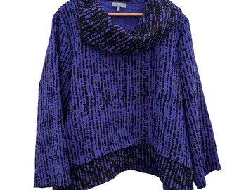 Vintage Purple and Black Lagenlook Pullover Top