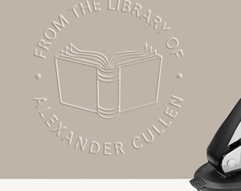 Embosser, Book Embosser, Library Embosser, Custom Embosser, Books, Personal Library, Personalized Gift, Reader, Emboss, Embossed, Ex Libris