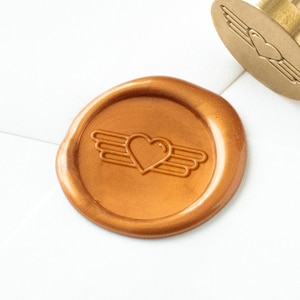 Heart Wax Seal Stamp, Wings Wax Seal Stamp, Sealing Wax, Wedding Wax Seal, Cupid Seal, Love Wax Seal, Invitation Seal, Wax Stamp